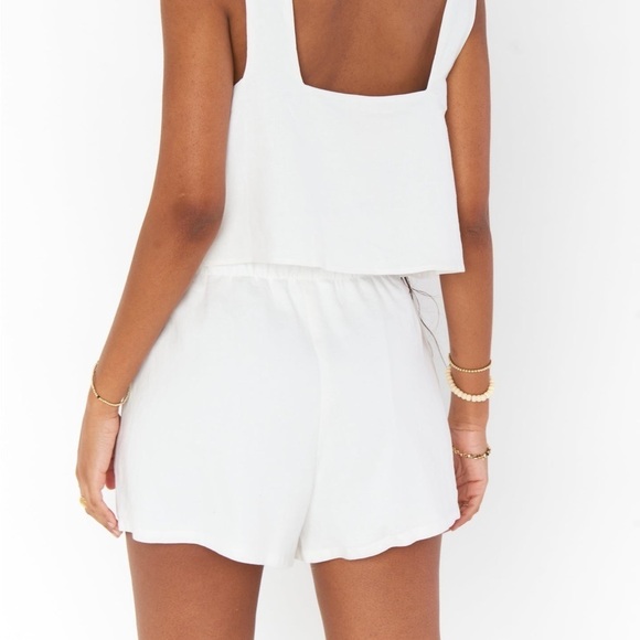 SHOW ME YOUR MUMU Hendrix Short In White Linen - Picture 9 of 10